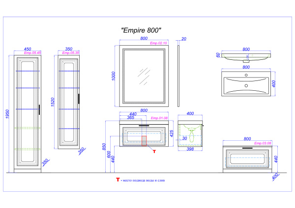 Пенал Aqwella 5 Stars Империя 45 Emp.05.45/W